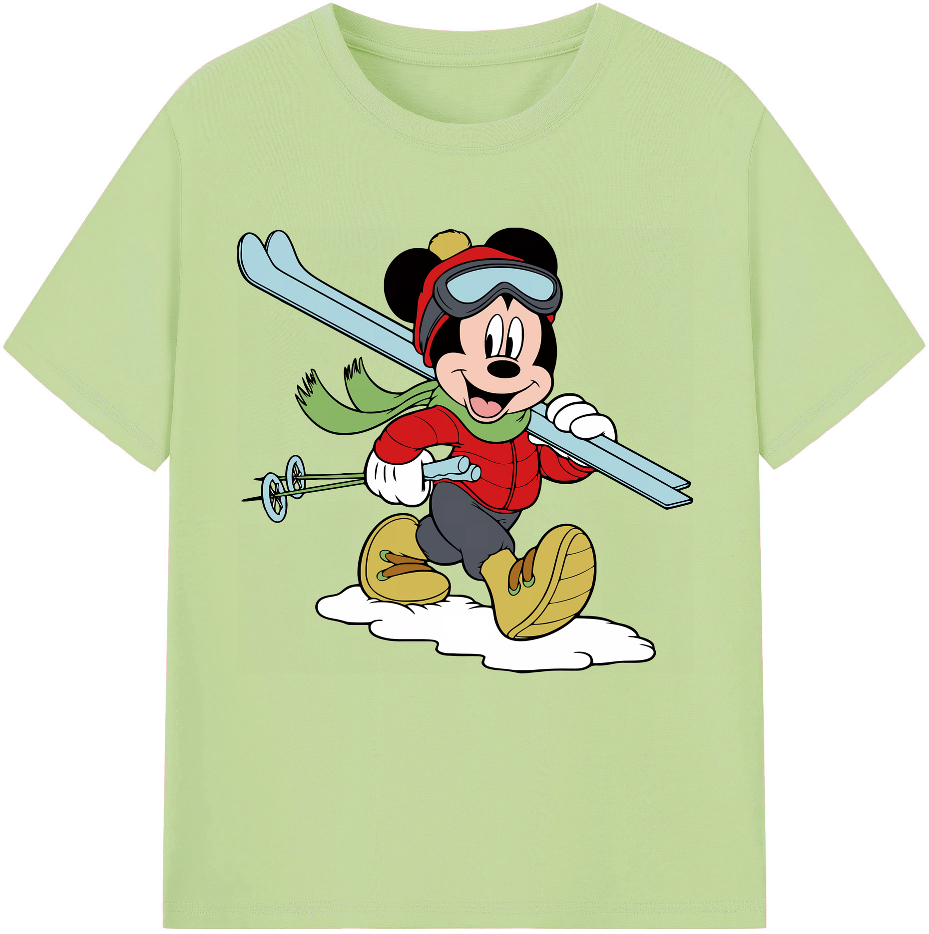 （画像用） ミッキーマウス Mickey Mouse 綿100％半袖Tシャツ（フロントプリント）